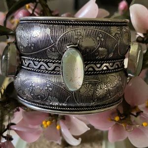 Vintage 925 Australian triple opal cuff